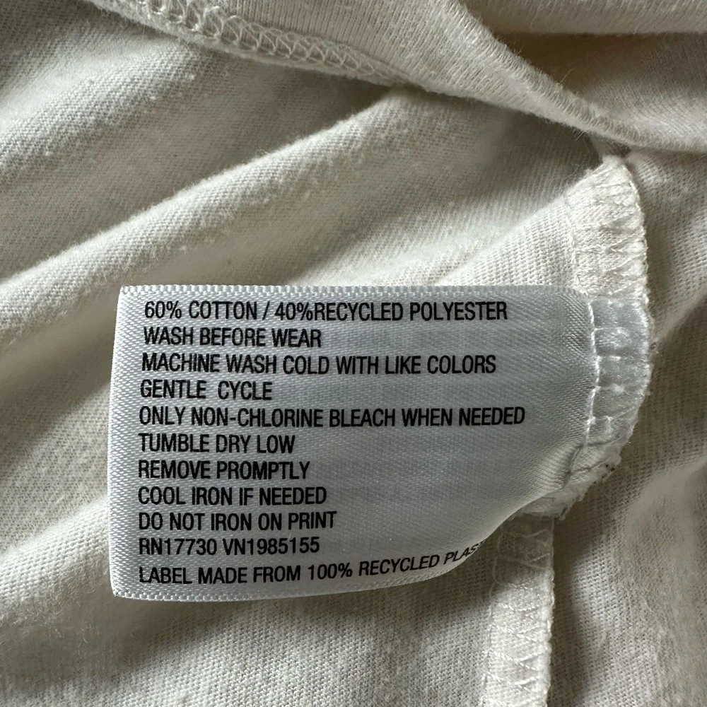 Goodfellow & Co Off White Blue Waves Tee - Picture 5 of 6